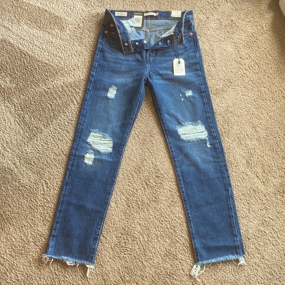 Wedgie Straight Distressed High Rise Jeans - Picture 2 of 8